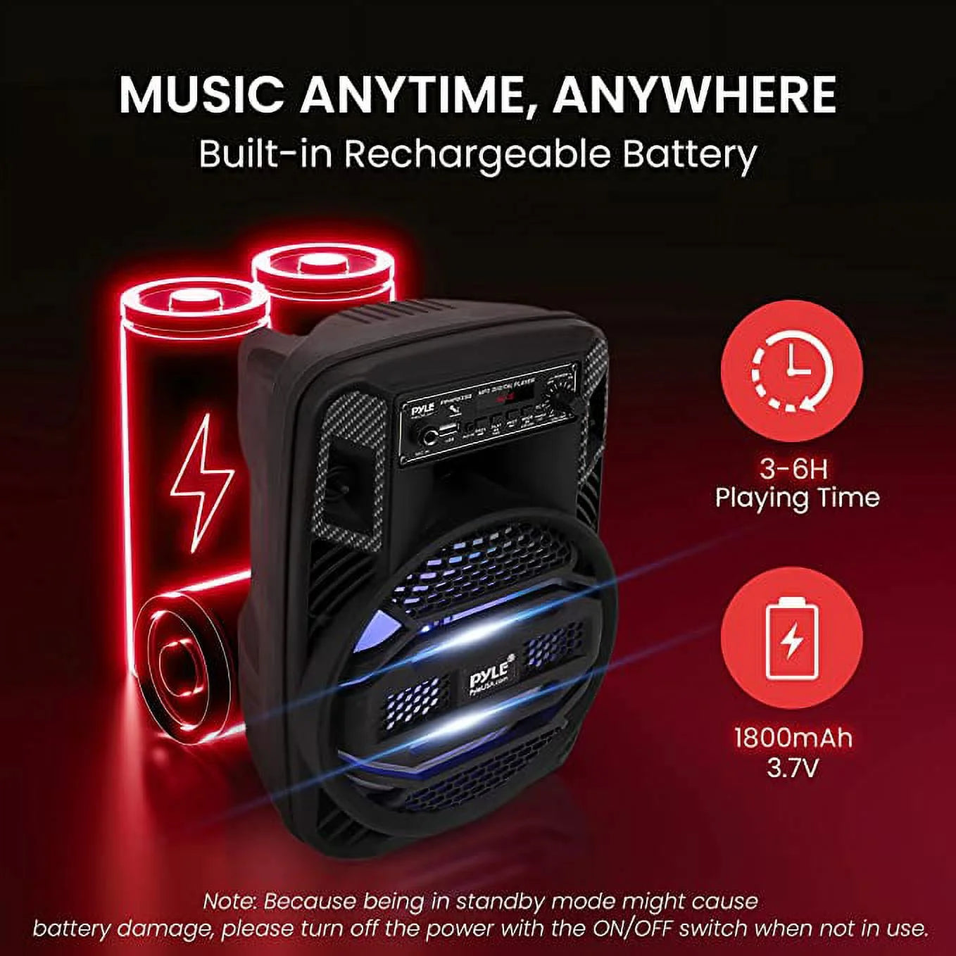 Portable Bluetooth PA Speaker - 300W Rechargeable Outdoor Bluetooth Speaker Portable PA System