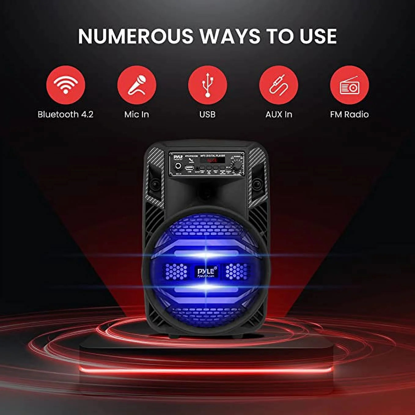 Portable Bluetooth PA Speaker - 300W Rechargeable Outdoor Bluetooth Speaker Portable PA System