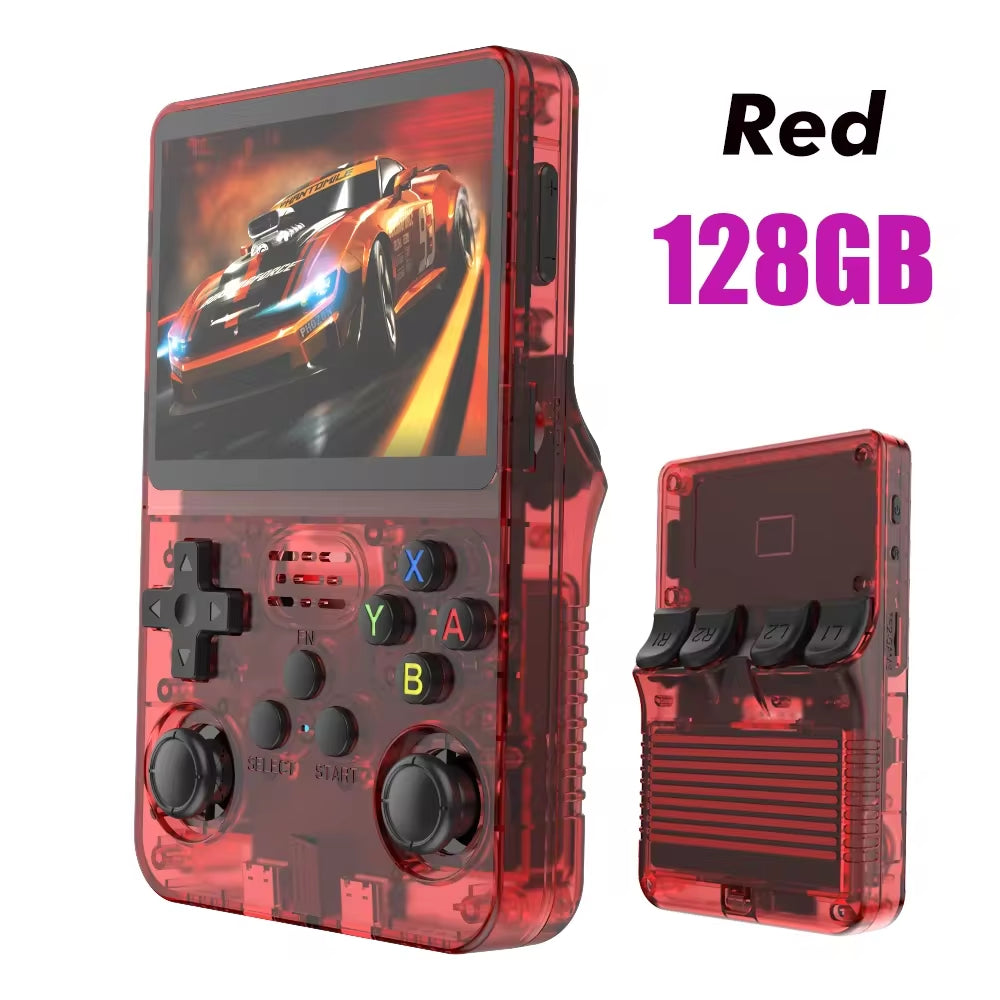 128G Open Source  Video Game Console Linux System 3.5 Inch IPS Screen Orange Portable Pocket Video Player 64GG Best Games