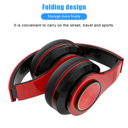 Wireless Headphones Super Bass Bluetooth Foldable Headphones Mic Stereo Earphones over Ear Rechargeable Headset