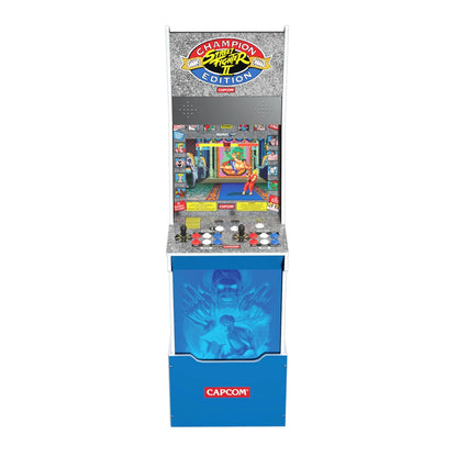 Street Fighter II Big Blue Arcade Machine with Riser and Stool Bundle, Teen & Adult