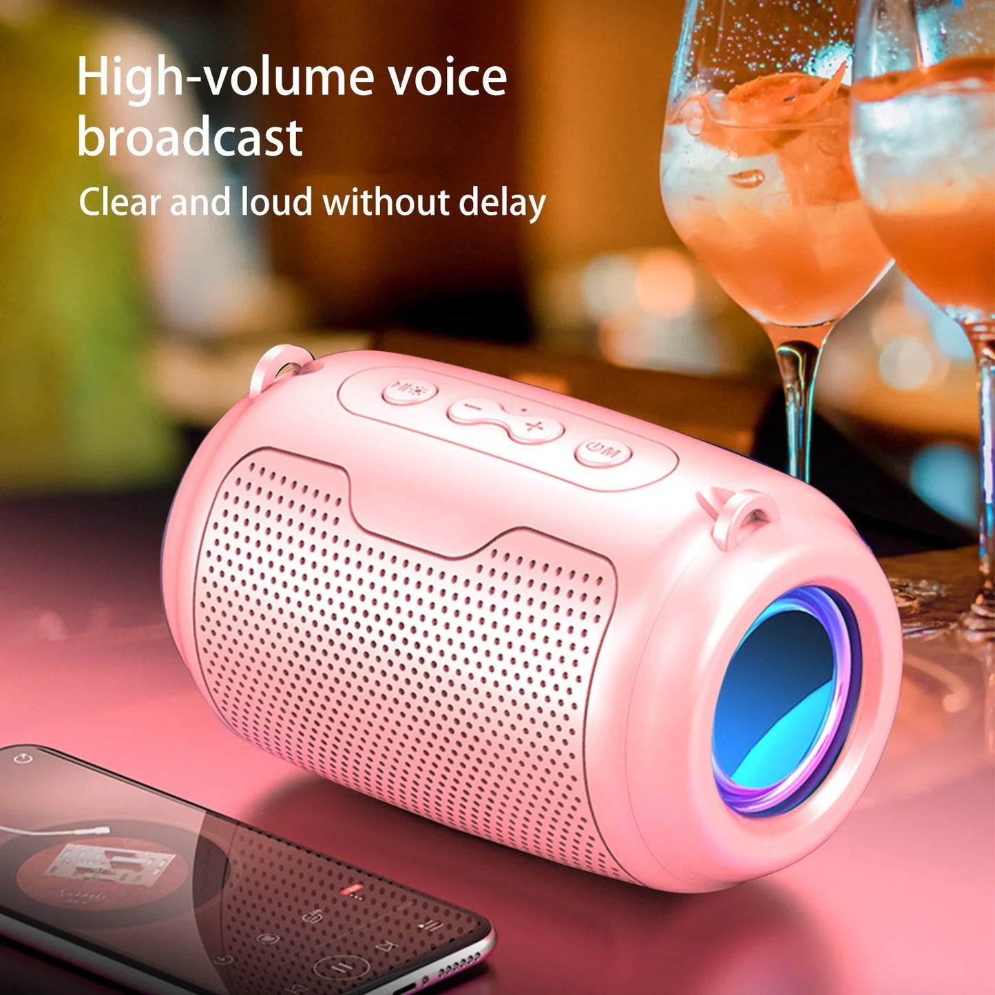 Up to 65% Off!  Bluetooth Speakers Bluetooth 5.0 Colorful Streamer Mini Audio Outdoor Portable Bluetooth Audio Subwoofer Surround Sound Hifi Speaker Computer Speakers