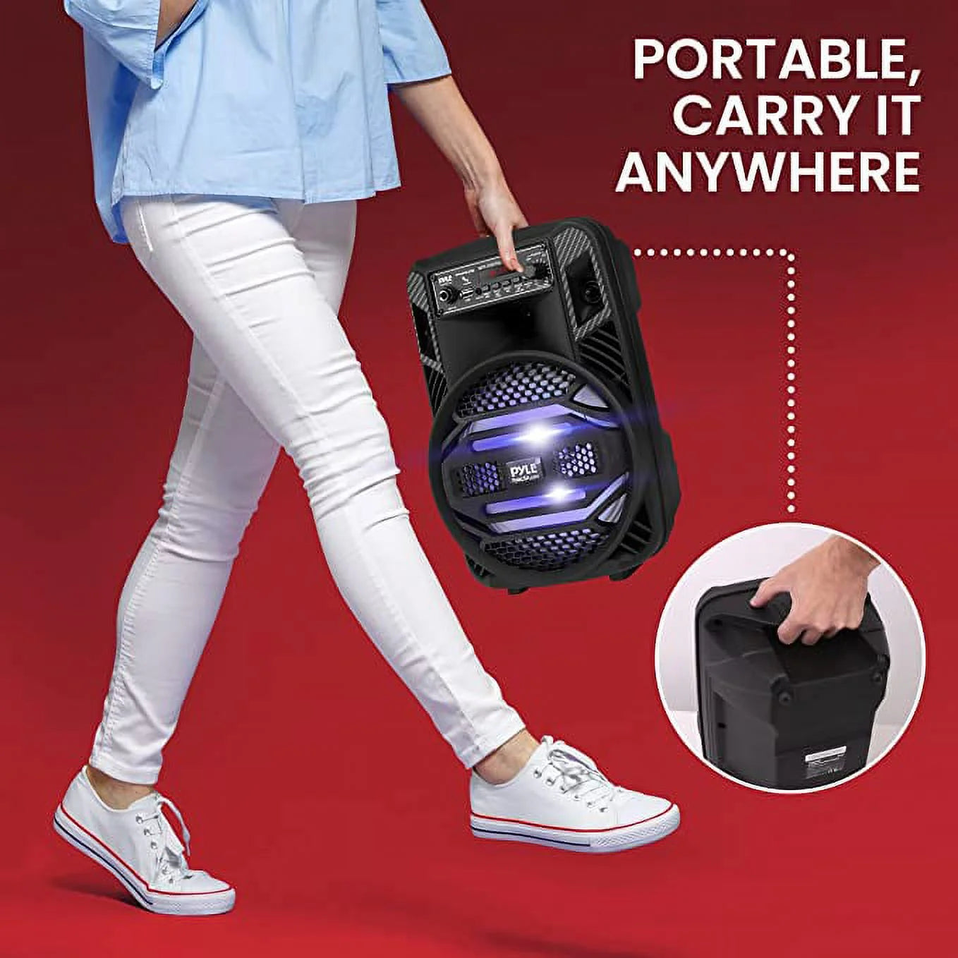 Portable Bluetooth PA Speaker - 300W Rechargeable Outdoor Bluetooth Speaker Portable PA System