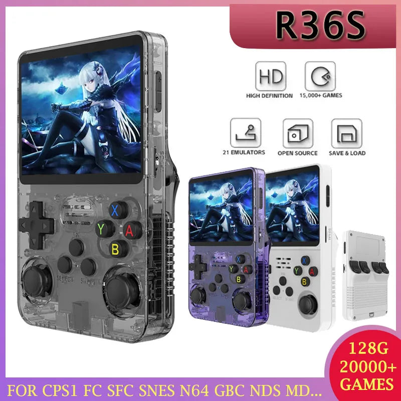 R36S Handheld Game Console 3.5 Inch IPS Screen Retro Game Console Linux System Screen Portable Pocket Video Player