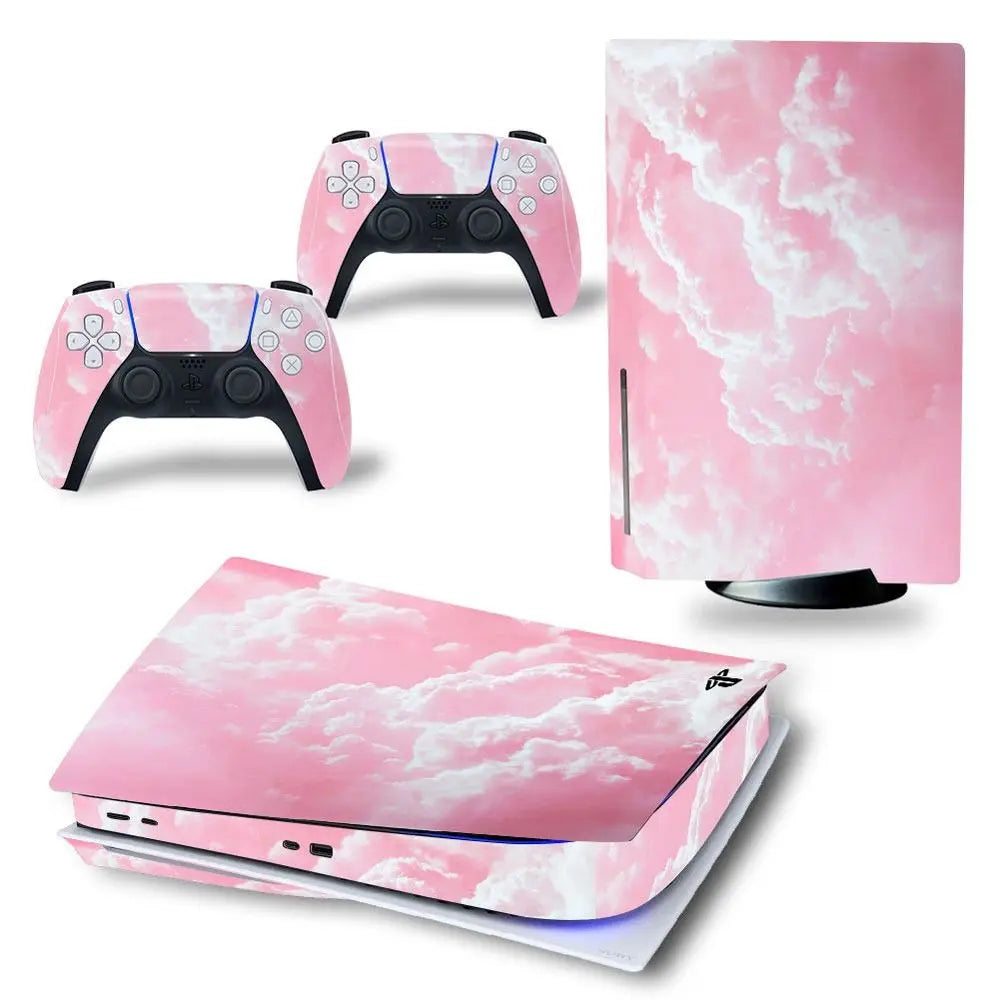 2 in 1 Full Set Sticker for PS5 Disk Console Skin Decal Cover Protective Film Compatible with for Playstation5 Decoration