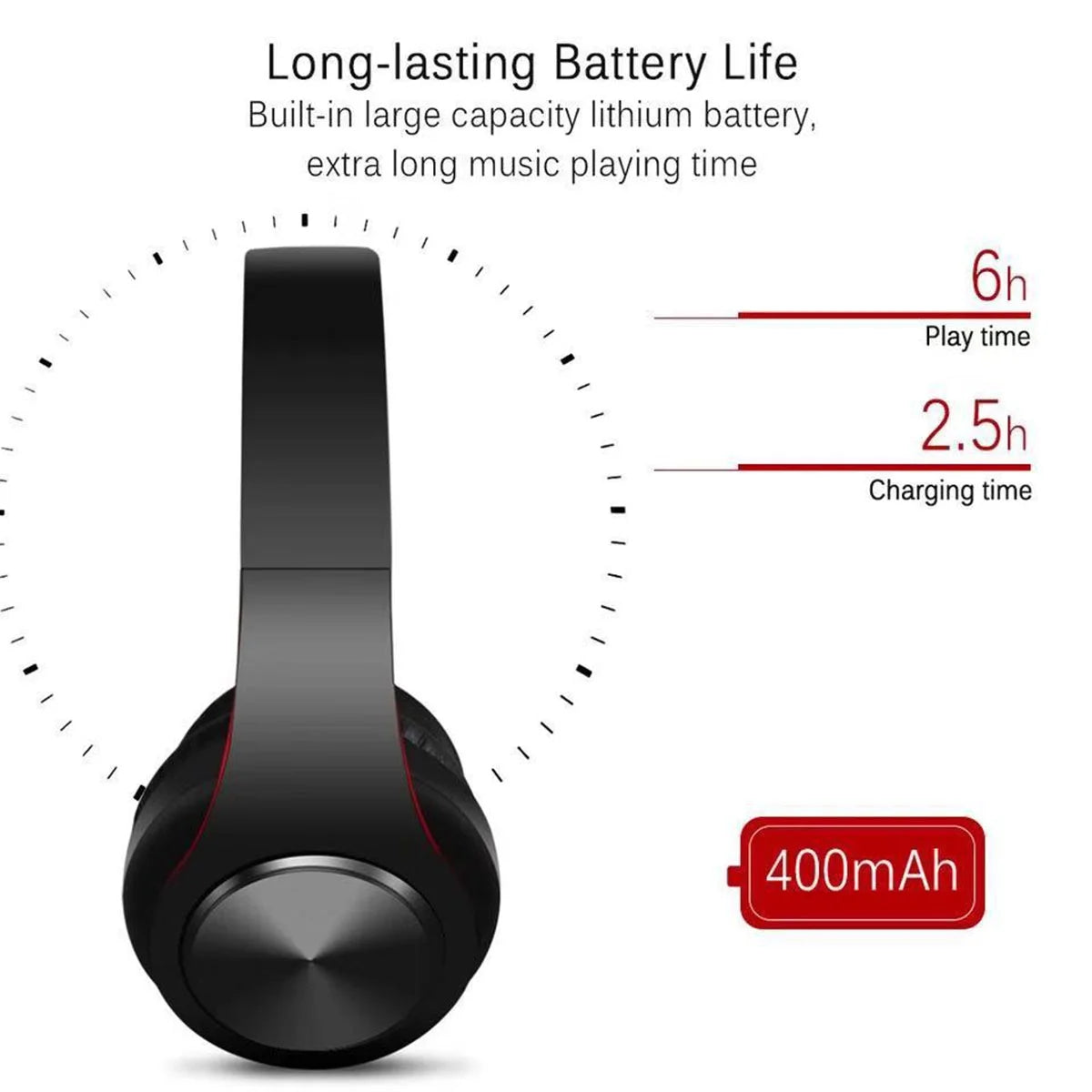 Foldable Bluetooth Noise-Canceling Over-Ear Headphones,Black,B3