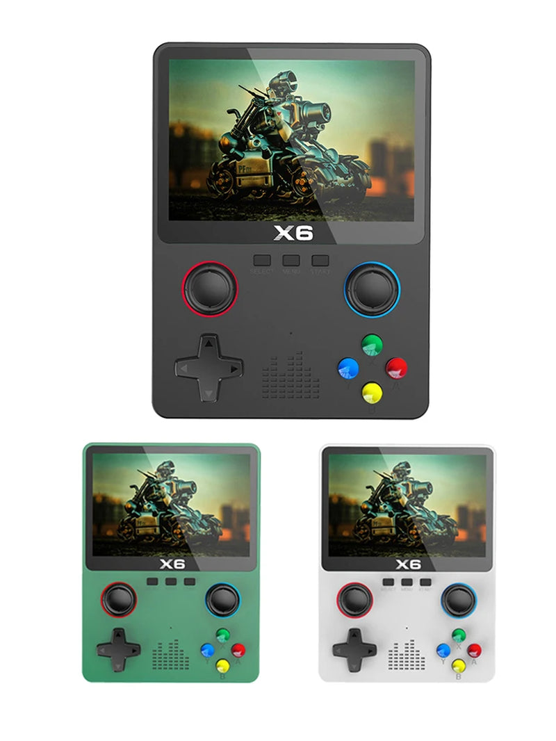 2023 New X6 3.5Inch IPS Screen Handheld Game Player Dual Joystick 11 Simulators GBA Video Game Console for Kids Gifts