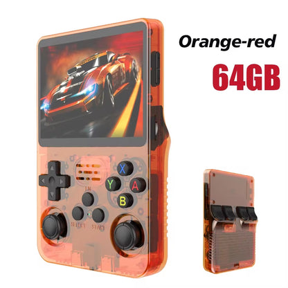 128G Open Source  Video Game Console Linux System 3.5 Inch IPS Screen Orange Portable Pocket Video Player 64GG Best Games